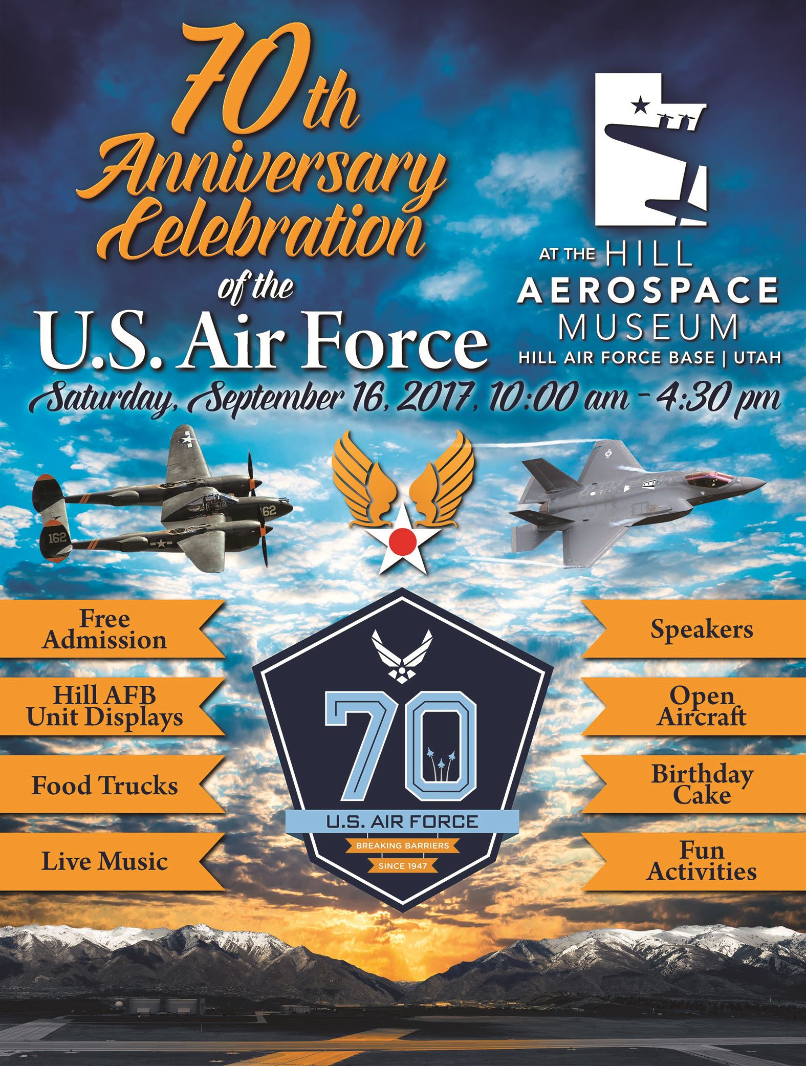 Hill Aerospace Museum to Host USAF 70th Anniversary Celebration ...